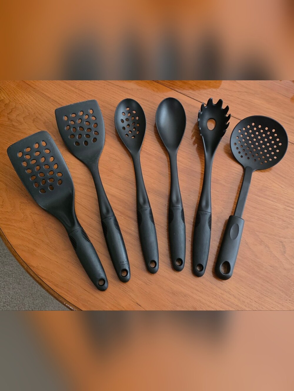 OXO Good Grips Black Nylon Utensil Set - 5 Piece, 6th Item Is Unknown Brand